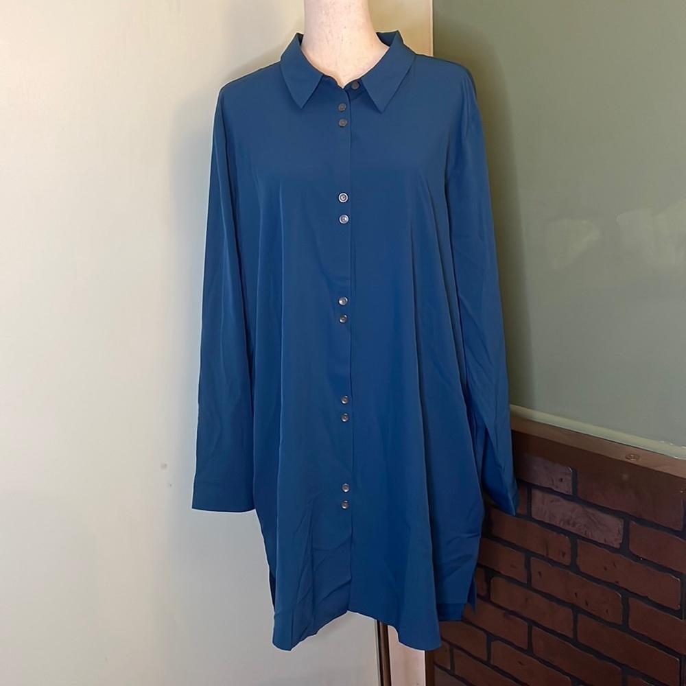XL Susan Gravel Button Front‎ Top FF61 6137